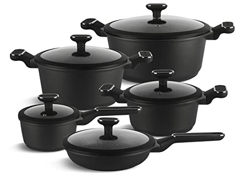 Edenberg 005631 Lot de 10 Casseroles et Poêles à Induction Revêtues pour une Meilleure Vue