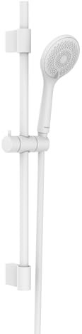 Set de ducha Watersaving blanco, Longitud de la barra: 70 cm, Barra de ducha incl. soporte, teleducha y flexo de ducha