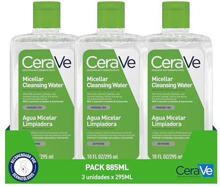 Cerave Triplo Lot de 3 flacons d'eau nettoyante 296 ml