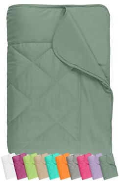 npluseins Coperta estiva 135 x 200 cm, sottile e leggero, per l'estate, in microfibra, Ökotex 100, lavabile a 60 gradi, 732.932, colore: salvia