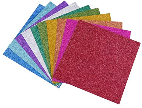 TEHAUX Materialset – 100 Stück Funkelndes Glitzerpapier Wiederverwendbarer Bunter Glitzer-edelstein-karton Zum Basteln Kreative Papier-kartonblätter