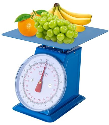 220LBS Heavy Duty Portion-Control Mechanical Kitchen and Food Scale,Commercial Larg Meat Scale,Bread Scale with 13×13inch Iron Platform, for Food Markets,Small Shops (13 L X13 W X12.6H)