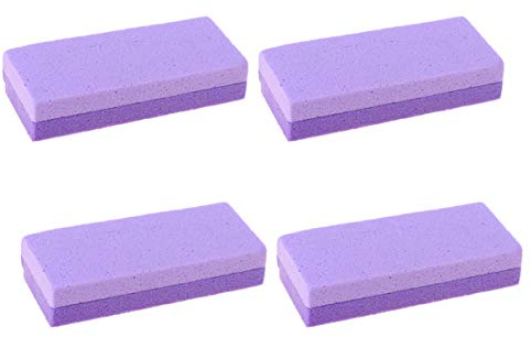 Piedra Pómez para Pies de Doble Cara Púrpura 4 Piezas Pu | Exfoliante para Pedicura, Elimina Piel Muerta y Callos, Formato Portátil, Uso Manual