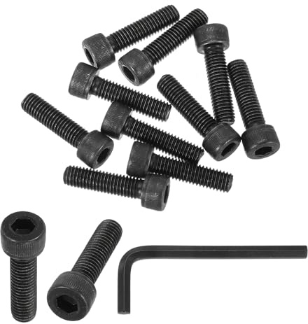 PATIKIL M8 x 30mm Hex Socket Head Screws Cap Bolt, 10 Pack 12.9 Grade Carbon Steel Hexagon Socket Screw Hex Socket Drive Machine Screws with Hex Wrenches, Black