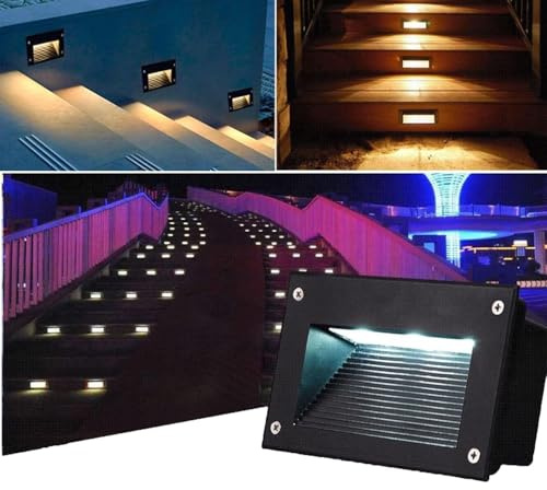 Focos Suelo Led Exterior - Empotrable Al Aire Libre Focos, Luz De Paso De Bajo Voltaje Empotrado, IP65 Spotlight De Escaleras Impermeables, Luces Enterradas Al Aire Libre, Luces De Pozo LED(White,3W(A