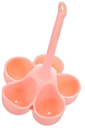 NUOBESTY vapeur d'oeufs tasses de pocheuse d'oeufs cuiseur à micro-ondes en silicone support de chaudière à oeufs en silicone cuillère à oeuf poché plateau chauffe-oeufs Gel de silice rose