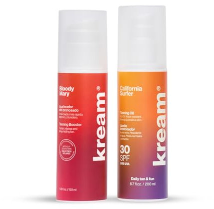 KREAM - Blacky Pack (Intensificador del Bronceado 150 ml + Aceite Bronceador con Protección SPF30 California Surfer 200 ml)