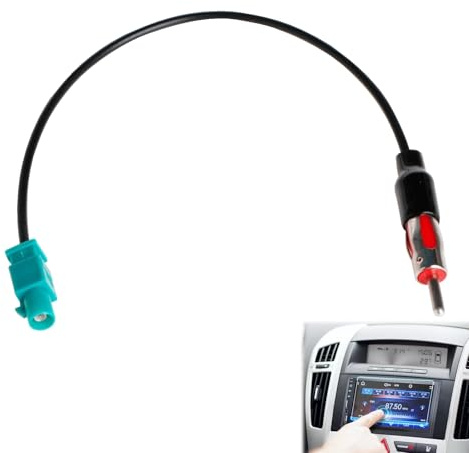 Huybaa Adattatore Antenna Autoradio, Fakra Z Maschio a DIN Maschio Cavo Spinotto Antenna Auto, Connettore Universale per Autoradio HD Radio, Lettore CD, Stereo FM/AM (30cm, Materiale in Rame)