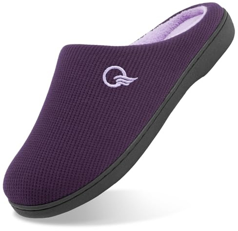Mishansha Invierno Pantuflas Mujer Zapatillas de Casa Mujers Slippers Memory Foam CáLido Antideslizantes Interior Al Aire Libre Zapatilla de Estar Morado 36/37