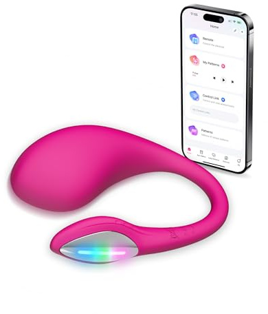 LOVENSE Lush 4.0 Remote Control Vibrator with Vibrant LED Light Tail, Silent Sex Toys for Woman Couples, Powerful Mini Vibrating Love Egg Pleasure, App Controlled Adult Toys for Women