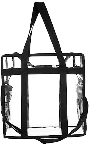 FOMIYES Paquet Bandoulière Étanche En Pvc Transparent Pour Disques Vinyles, Grosse Capacité, Léger, Pour Usage Quotidien Et Voyage, Paquet Portable Multifonction En Noir