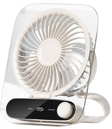 Desk Fan, Portable Cooling Fan, 6.83x5.55x1.61 Inches Quiet Rechargeable Air Cooler 199 Adjustable Speeds with Wall Mount, Compact Cool Gadget for Home, Travel and Outdoor