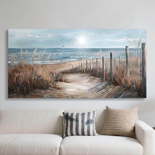 JHHUAMO Moderne Strand Leinwand Bilder Wohnzimmer Schlafzimmer 50x100 cm