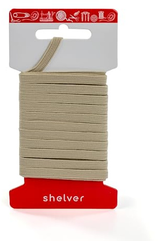 Bande élastique plate (beige, 6 mm)