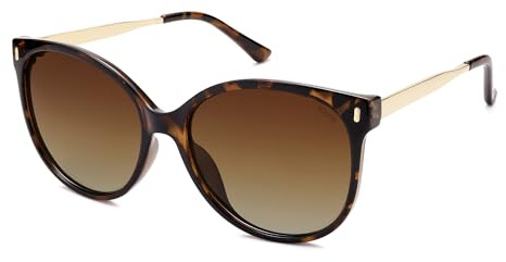 SOJOS Lunettes de soleil rétro rondes polarisées pour femmes et hommes, grandes lunettes oversize cateye tendance vintage, protection UV400, SJ2391, marron, m