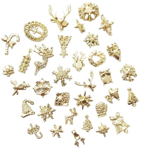 AYVRUOP 50 Pièces Stéréoscopique 3D Bijoux Ongles Nail Art,Deco Ongle Nail Art,Stickers Ongles Noel,Applicable à Coque de Téléphone Portable DIY, Charms en Alliage pour Ongles,Décoration de Noël