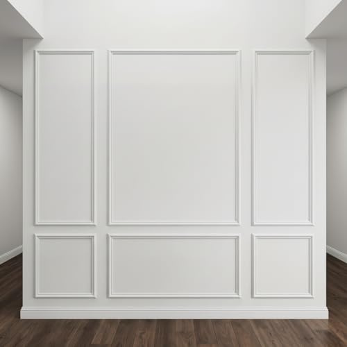 3 Sets Pre-Cut Wall Molding,Ready-to-Assemble Wainscoting Panels for Interior Decoration,Self Adhesive Molding Trim (C)