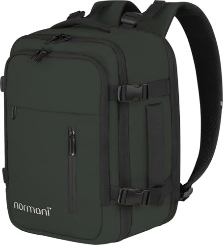 normani Flugzeug Rucksack 40x25x15 (Tiefe 15 bis 25 cm erweiterbar) für Ryanair und Co. - Reisetasche mit großem Stauraum 15-25 L - Cabin Bag mit Handgepäck-Funktion