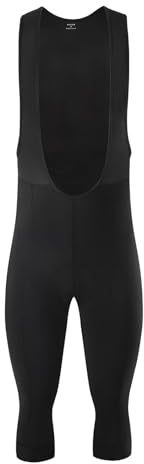 XIEHYA Salopette da Ciclismo in Pile Pantaloni da Ciclismo con Bretelle 3/4 Lunghi in Pile Termico, for Bicicletta Invernale e Freddo
