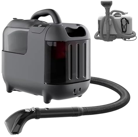 Bärbar Mattvättare Fläckborttagare Mattor 1800ml Smutsvatten tank 60-70℃ Ång 75dBA, med Självrengöringsfunktion, för Klädsel/Soffor/Bänkar, Hyresgäster 220V-Grey