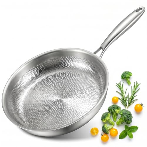Abijan Titan Pfanne Induktion, 28cm Edelstahlpfanne Unbeschichtet