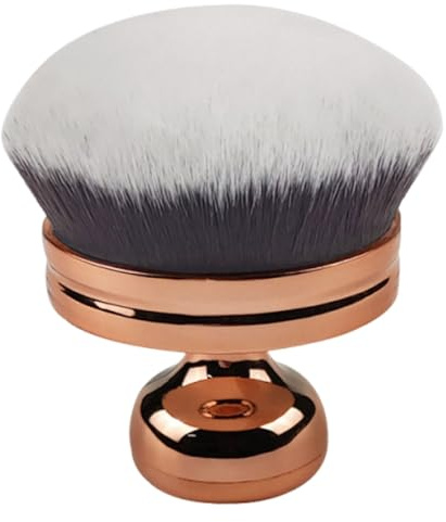 Brocha para polvo corporal extragrande: mezcla suave de maquillaje facial y corporal para un acabado liso (marrón, 7 x 5,2 cm)