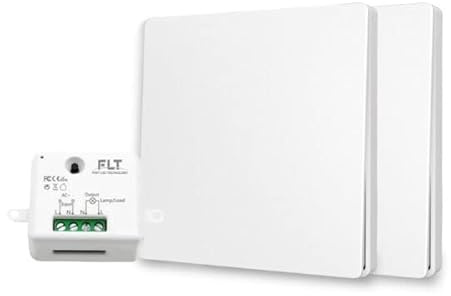 Interrupteur sans fil et sans pile Auto alimenté - Écologique - Qualité Pro - Va et vient RF 2 télécommande double allumage + 1 relais radio encastrable - Longue Distance - Intérieur Extérieur IP64