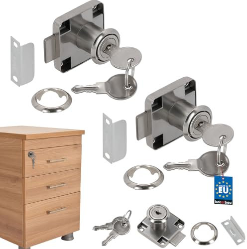 KOTARBAU® Set di 2 Serrature per Mobili 40x40 mm Quadrata Sovrapposta per Armadietti