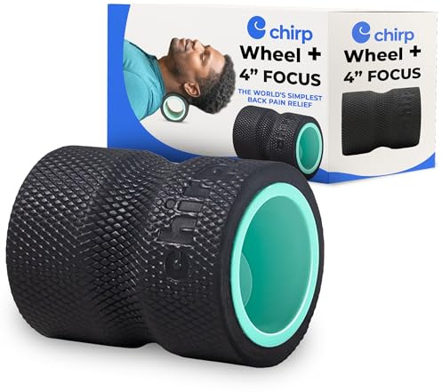 Chirp Wheel Foam Roller – Targeted Back & Neck Relief, Lumbar Spine Stretcher, Spinal Decompression Back Stretcher, Massage Roller with Density Foam for Physical Therapy, Supports 500lbs, 4-Inch Mint