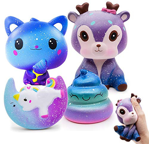 Squishy Toys Kawaii 4PCS, VICTERR Giocattolo Slow Rising Squishies, Simpatico Morbido Squishy Toys Regalo per Bambini Giocattolo Antistress per Ragazze Ragazzi Aldulto