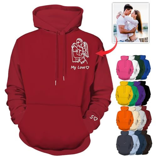 Busparst Sweats à Capuche Personnalisés Concevez Votre Propre Portrait à Partir d'une Photo Sweat Shirt Personnalisé pour L'équipe Homme Femme