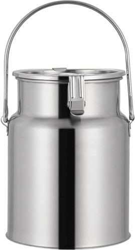 LRTYZBD Lechera de acero inoxidable 304, cubo de transporte de leche con tapa sellada y recipiente de leche de un solo mango, bote de lácteos, bote de vino, jarra de 10 l