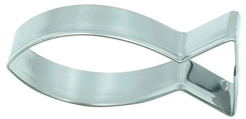 BekkiB - 7641 Fish Cookie Cutter - Approx. 7 x 2.9 cm - Dishwasher-safe Stainless Steel Fish Cookie Cutter - For Baking Cookies for Communion, Christening & Confirmation