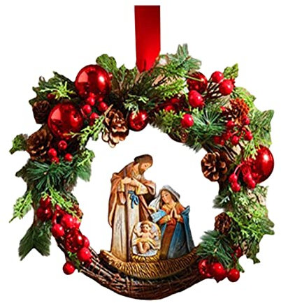Sunfashion Türkranz Weihnachten Weihnachtsdeko Künstlicher Weihnachtskranz für Tür Außen Haustür Weihnachts Dekor (30cm)