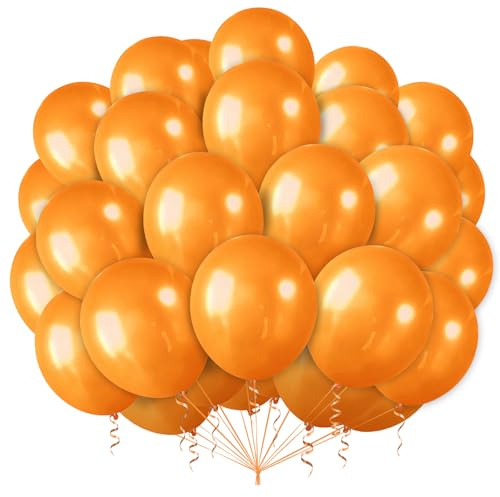 Luftballons Orange,100 Stück 12 Zoll Latex Orange Luftballons Helium Luftballon,Ballons Oranges für Oranges Thema Geburtstagsfeier Halloween Babyparty Hochzeit Valentinstag Dekoration