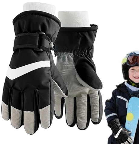 Gwtdtoad 1 Paar Skihandschuhe Für Kinder Winterhandschuhe Wasserdicht Warm Sporthandschuhe Snowboard Handschuhe Fahrrad Handschuhe Für Snowboard-Wandersport-Laufhandschuhe 8-12 Jahre