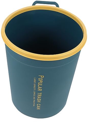Ciieeo Cubo De Basura Redondo Pequeño Color Azul Oscuro Contenedor De Almacenamiento De Residuos Plástico Abierto Para Baño Cocina Dormitorio Oficina