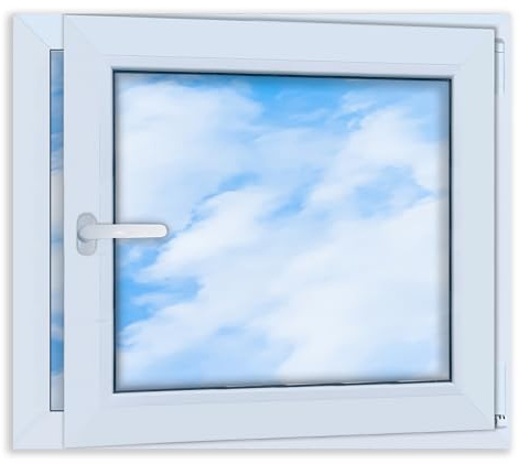 LORAC | Plastfönster vitt 800 x 700 mm, 80 x 70 cm, PCV, DIN höger, lutbar och justerbar, 2-vägs glasning, energisparande – fönster med CE-certifikat för källare och lägenhet