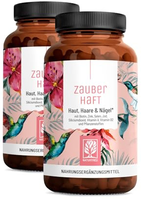 NATURTREU® Haar Vitamine - 451mg Silizium hochdosiert & Biotin Zink Selen