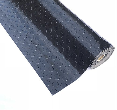PVC Black Flooring Roll 2.5mm Thick 1m Wide Coins - 4m