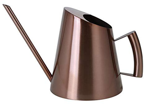 Cratone 1.5L Gießkanne Edelstahl Langer Mund 1500ML Giesskanne Bronze Metall Klein Blumengießkanne Wasserkanne für Zimmerpflanzen Hängepflanzen Blume Balkon