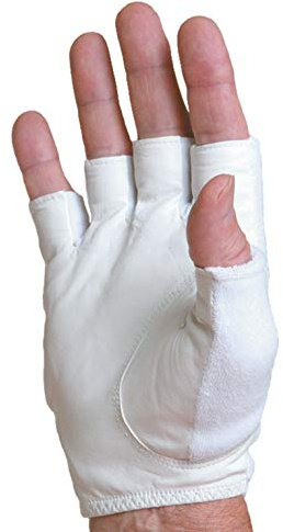 Tourna Guanto da tennis da uomo, a metà, dito-large-destro, bianco (TGH-M-L-R)