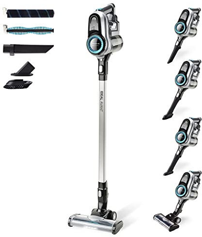 Taurus Ideal Avant - Aspirador 3 en 1. de escoba, de mano y lanza EXTENSIVE. 29.6V. 650 ml. Zapata Turbo Brush con 2 cepillos. HEPA. 180º. Autonomía de 45 min. Simple Charge. Gris.