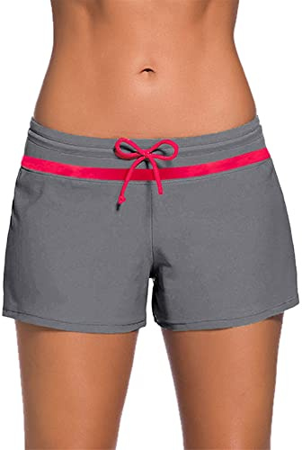 Kfnire Shorts de Natación Mujer Shorts de Baño Secado Rápido Estilo Boyleg División Lateral Playa Surf Essential Bikini Short Deportes Acuáticos Pantalones Cortos de Protección UV