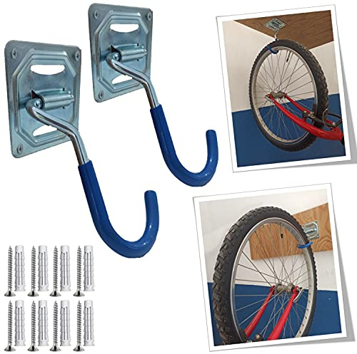 Parpyon® Porte-vélos mural n° 2 crochets de vélo muraux, porte-vélos de toit, porte-vélos muraux, porte-outils muraux, porte-vélos de sol différents modèles (mur/mur)