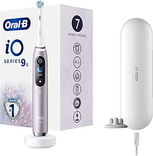 Oral-B Wiederaufladbare elektrische Zahnbürste iO 9s Rosa. Exklusiv mit revolutionärer Magnettechnologie, Farbdisplay, 1 Bürstenkopf, 1 Reiseetui mit Ladegerät