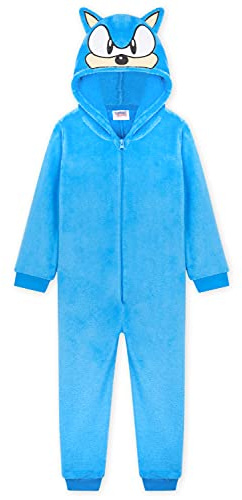 Get Trend Sonic The Hedgehog Pyjama Combinaison Enfant Garcon Grenouillere Polaire Enfant & Ado 4-14 Ans (Bleu, 13-14 Ans)
