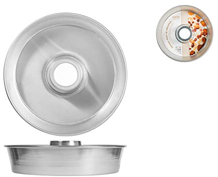 HABI 2537524 Moule à Tarte Haute avec Tube à pâtisserie, Aluminium, 24 cm, Aluminium