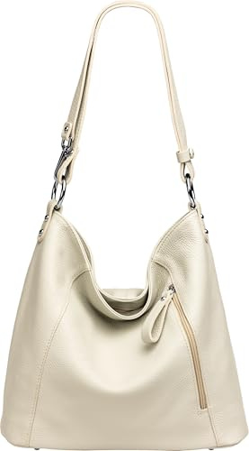 Caspar Sportlich Elegante Ledertasche 2-in-1 Damen Schulter- und Umhängetasche - PREMIUM LINE - Modell No.806 - Made in Italy