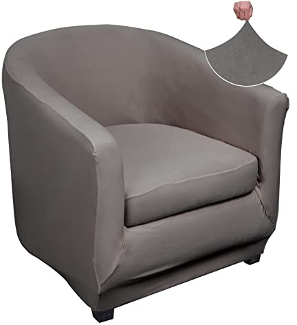 Jaotto Sesselschoner Sesselhusse Stretch Sesselüberwürfe Sofabezug Elastisch Sofabezug Sesselbezug Samt Sesselschoner Waschbar Entfernbar für Clubsessel Cafe Stuhl Sessel(Grau,2 Stücke)